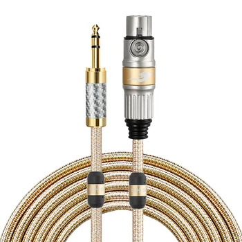 

Hifi TRS Cable Stereo 6.35mm 1/4" to XLR 3 Pin Female for Amplifier Sound Card Microphone Silver-plated Conductor 1M 2M 3M 5M