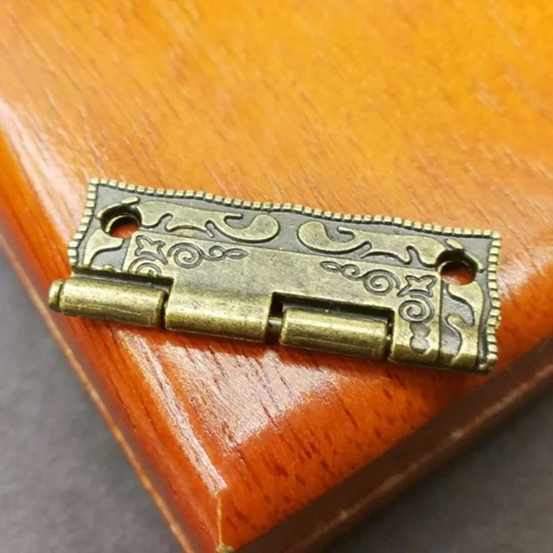 10Pcs 25&times;14/36&times;14mm Antique Cabinet Hinge Furniture Kitchen Accessories Vintage Jewelry Wooden Box Hinges with screws