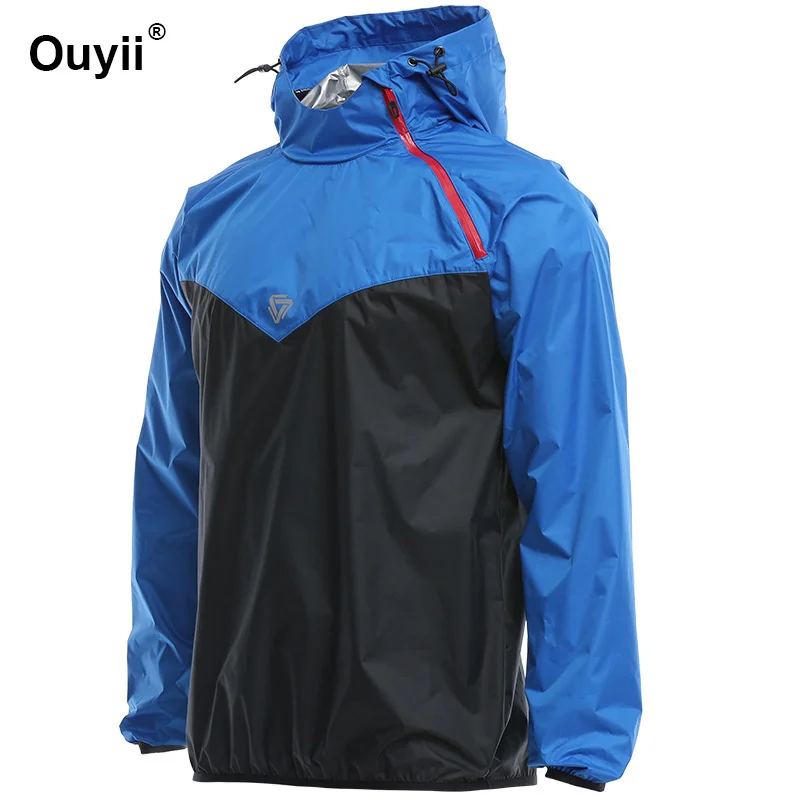 Мужские спортивные куртки на открытом воздухе езда на велосипеде бег спортивная толстовка ветрозащитная для тренажерного зала фитнес баскетбольная тренировочная спортивная одежда Qiuk-dying - Цвет: Blue