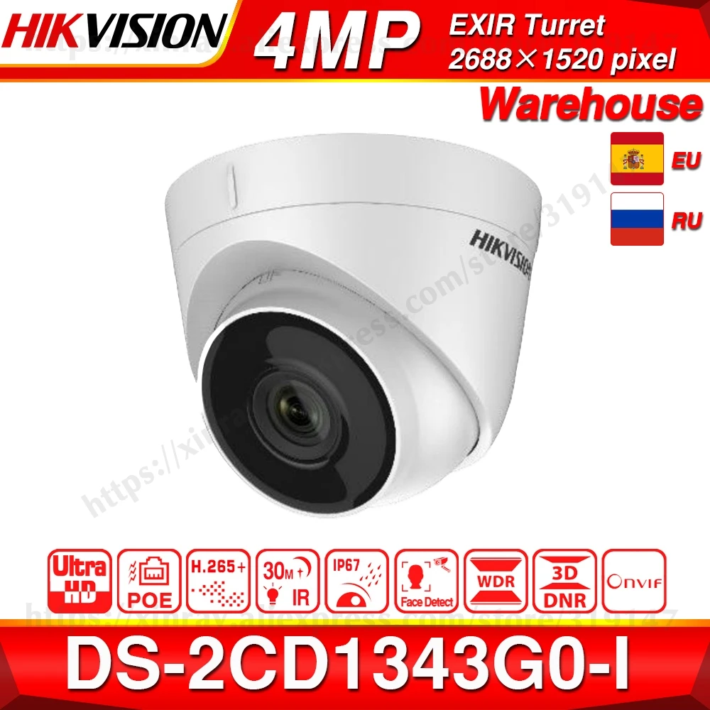 Hikvision DS-2CD1343G0-I POE kamera wideo nadzór 4MP IR sieć kamera kopułkowa 30M IR IP67 H.265 + 3D DNR Hikvision DS-2CD1343G0-I POE kamera wideo nadzór 4MP IR sieć kamera kopułkowa 30M IR IP67 H.265 + 3D DNR