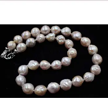 

Free shipping GORGEOUS light purple 11-13mm wrinkly Kasumi pearl necklace