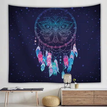 

Colorful Dreamcatcher Tapestry Bohemia Hippie Wall Hanging Bedspread Dorm Decor modern stylish pattern mandalas para la pared
