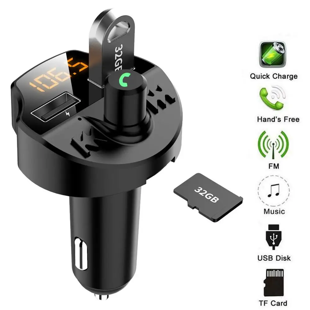 12-24V Bluetooth 5,0 автомобильный комплект MP3-плеер fm-передатчик с USB зарядное устройство для устройства Handsfree Вызов поддержка TF музыкальный аудио приемник#724
