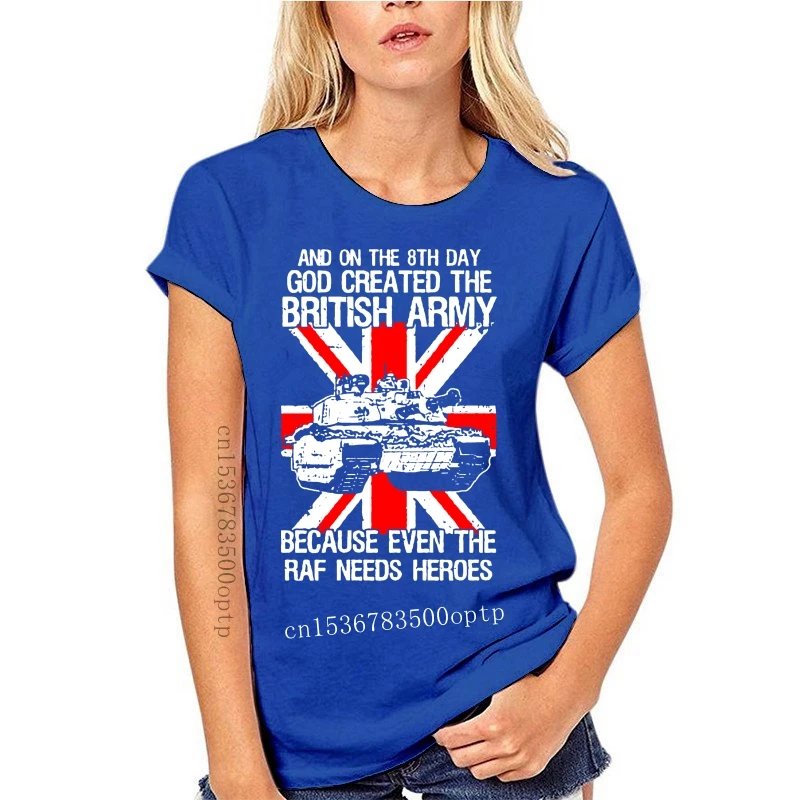 MILITARY T-SHIRT MENS S-2XL ON 8TH DAY GOD CREATED THE BRITISH ARMY VETERAN 