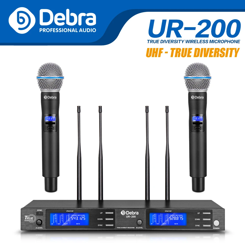 Истинное разнообразие! Беспроводной Двухканальный UHF микрофон для
