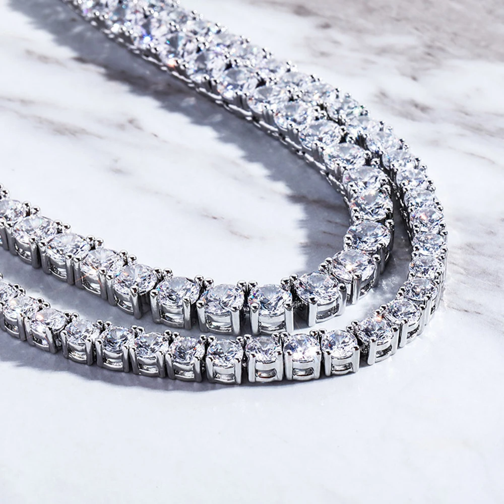 100% Real 925 Sterling Silver Tennis 