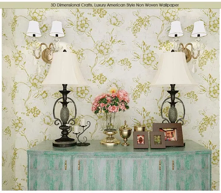 American Style Wallpaper Vintage Flower 3d Rustic Wall Paper For Walls