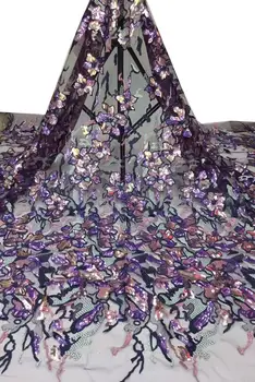 

Newest design Sequin Embroidery French Mesh Lace Fabric 2020 New African Sequins Nigeria Lace / Gown / Wedding / Evening Design