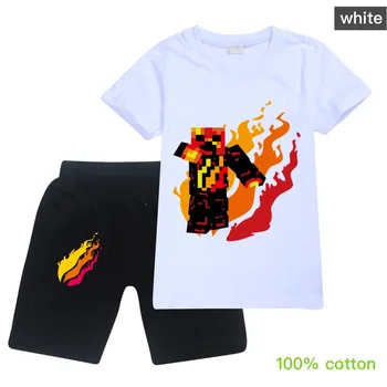 

Minecrafting Toddler Girl Clothes Summer Cotton Short Sleeve T-shirt Shorts Outfits Fashion Children Kids Boys Clothing 2-16Y