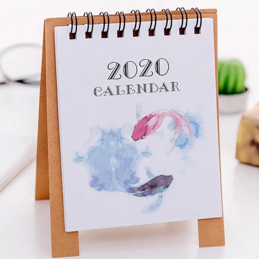 Год Настольный календарь простой настольный мини-календарь Partysu креативный мультфильм Памятка маленький календарь год книга