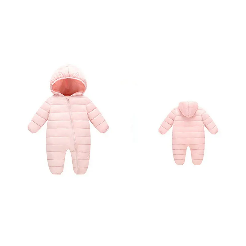 Aitonoble Winter Light Down Jacket Jumpsuit Kids Winter One-Piece suit Hooded Children Jacket Baby Outerwear