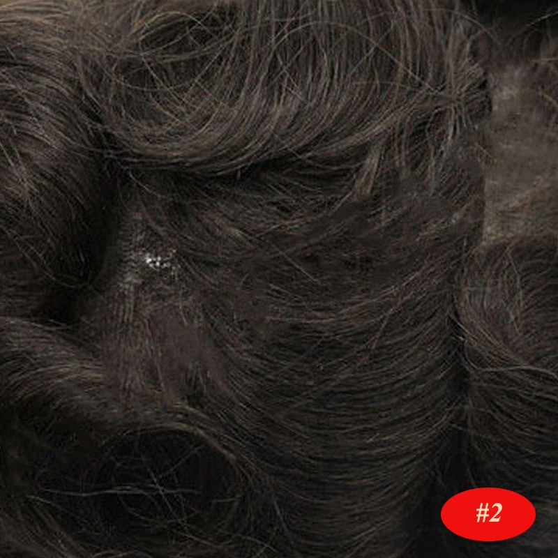 Для мужчин парик, заколки, заколки для волос, трессы, заколки, PU заменить Для мужчин t систем тонкой кожи 0,04-0,05 мм 8x10 ручной работы натуральный индийский человеческих Волосы remy 6 дюймов - Парик Цвет: 2