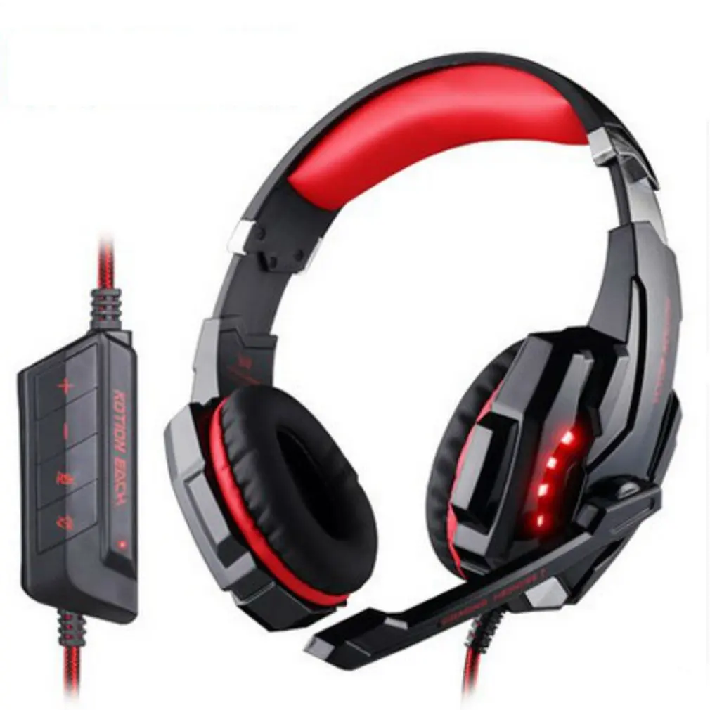 buy Durable G9000 PC Gaming Headset Wired Earmuffs For Computer with Microphone For PC Desk Single USB Terminal