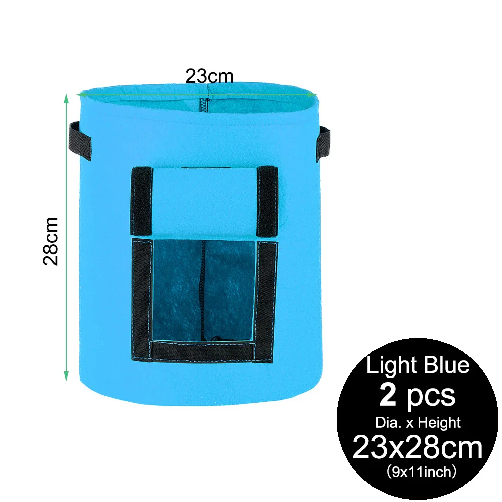 MUCIAKIE 2 шт. 23x28 см выращивание картофеля сумки DIY Выращивание растений ткань помидор мешок-контейнер для посадки растений утолщаются садовый горшок Садовые принадлежности - Цвет: 2PCS Blue 23x28cm
