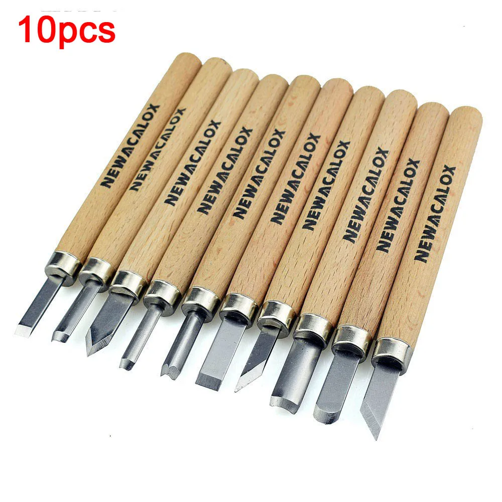10pc Woodcut Knife NEWACALOX 10 шт. нож по дереву Scorper резьба по дереву инструменты Режущий гравер гравировка Nicking скальпель Scribing Деревообработка хобби искусство - Цвет: 10pc Woodcut Knife