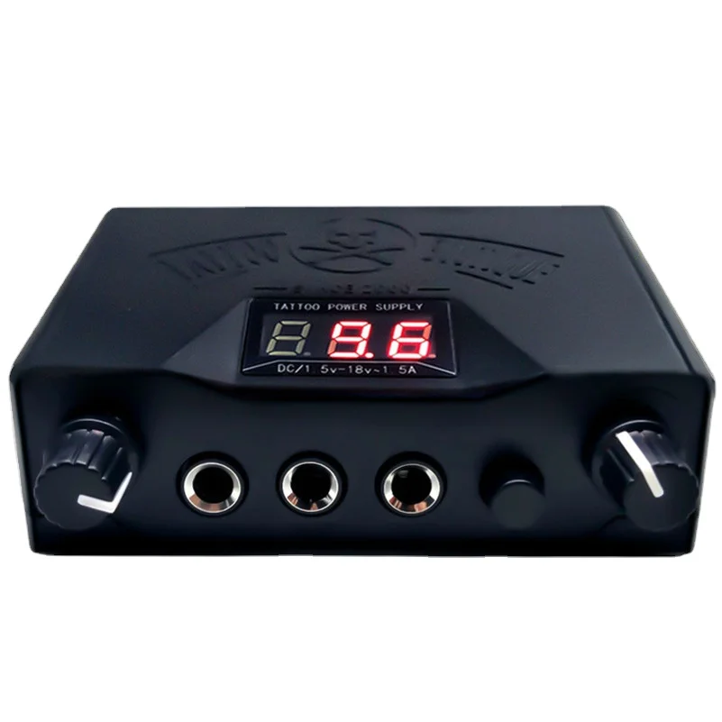 1Pcs New Black Double Dual LED 3 Digital Display Tattoo Power Supply for Kits permanent makeup power supply tattoo | Красота и