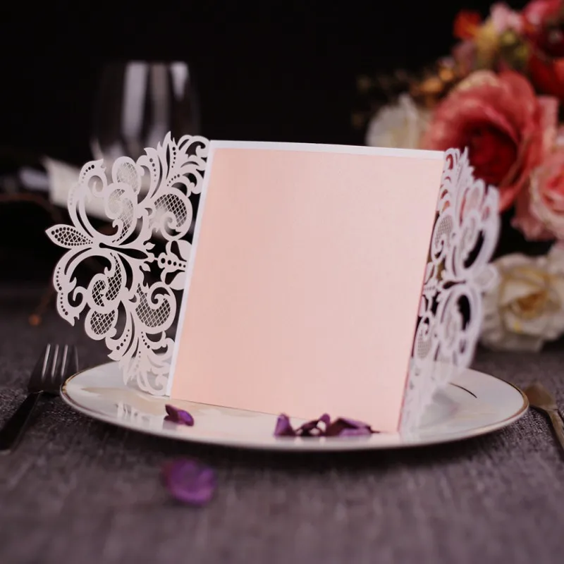  10 pcs/set Romantic Card Hollow Wedding Invitation Cards Cover Kit for Wedding Birthday Business Sh - 4000142646583