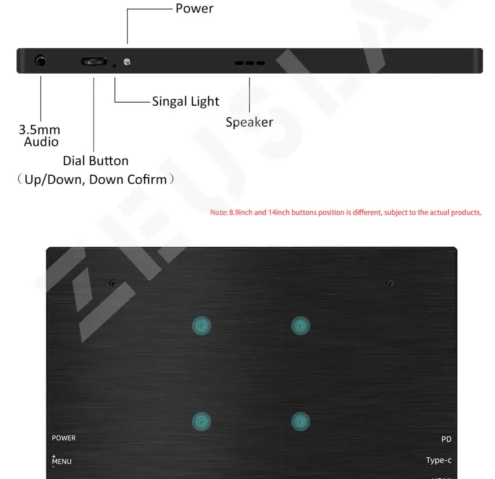 1" портативный сенсорный монитор pc HD экран 1080p ips ЖК-Дисплей HDMI type-C USB для ноутбука телефона xbox переключатель ps4 игровой монитор