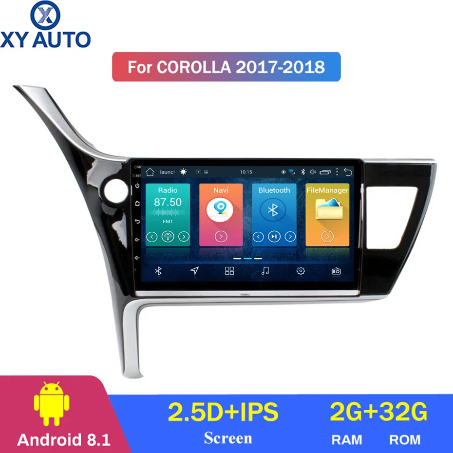 10 1 дюймовый 2.5D IPS HD мультисенсорный экран Android 2017 2 Гб ОЗУ 32 ПЗУ NAVI для Toyota corolla 2018-с