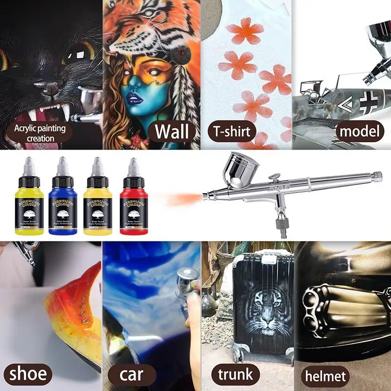 Acrylic Paints Airbrush Acrylic Paint 1/3/5*30ml /Bottle 24 Colors Waterproof Pigments for Car & Wall Decoration Model Coloring DIY