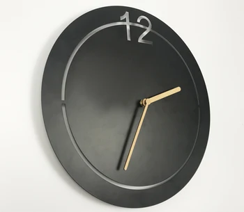 

Black Nordic Wall Clock Mute Wooden Clock Wall Big Clock Wall Gift Idea Modern Design Reloj De Pared Home Decoration DD55WC