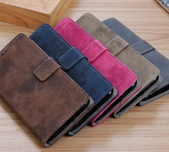 

For ZTE Blade V10 Vita Case Retro Style PU Leather Wallet Type Anti-Scratch Phone Holder Card Slots Phone Protector Cover Fundas