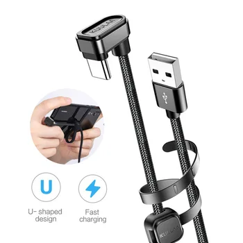 

Kuulaa Data Line Type-c Charging Cable Elbow Hand Travel Data Line USB-C Universal Handphone U-Shaped Line