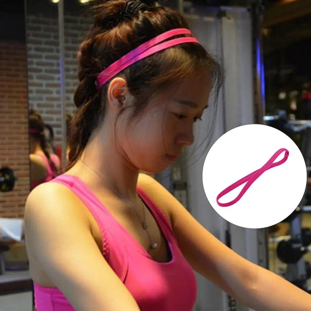 Candy Color Women Men Yoga Hair Bands 1 PC Sports Headband Girls Sport Anti-slip Elastic Rubber Sweatband Football Running
