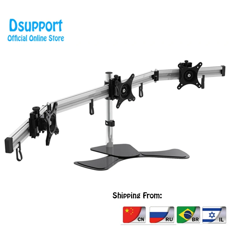 Liga de Alumínio Suporte de Mesa Triplo Monitor Titular Cheio Movimento tv Montagem Carregamento 8kgs Cada Cabeça - Image 2