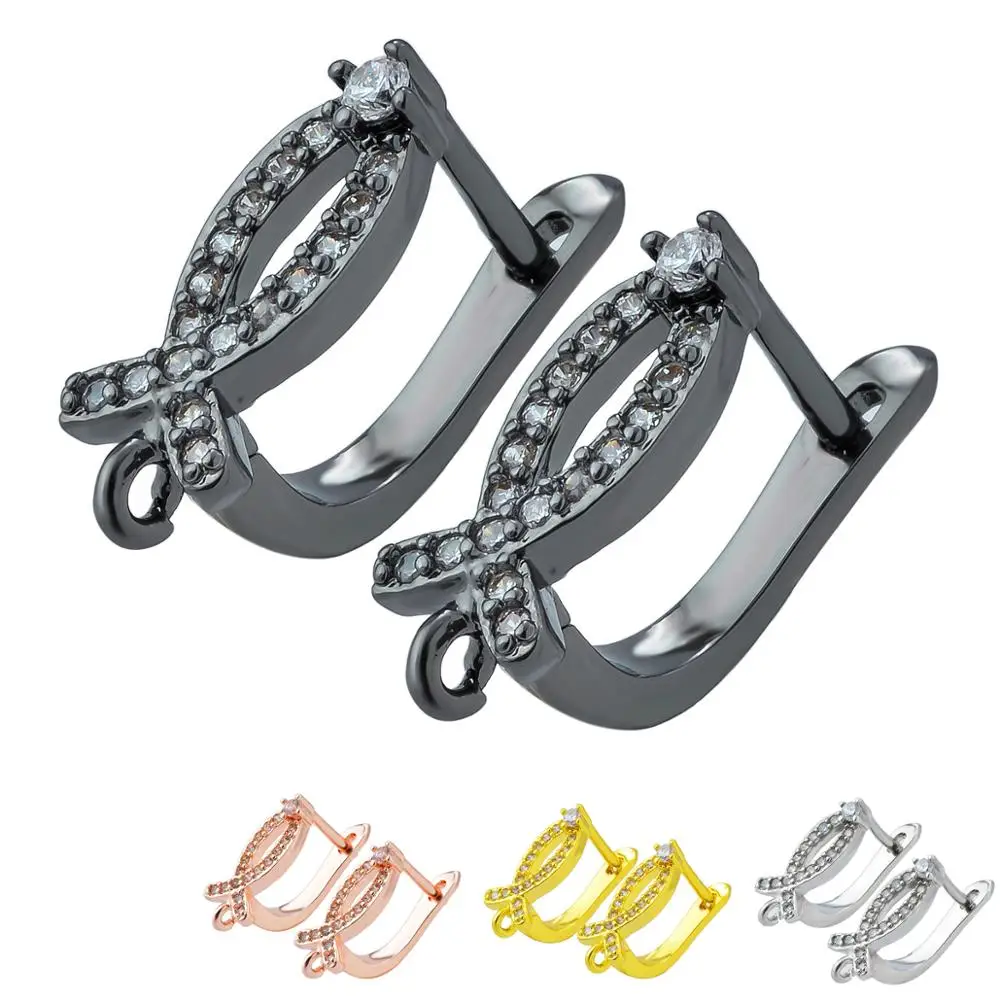 

Peixin 1 pair of charm fish-shaped earrings zirconia hypoallergenic jewelry earring hook accessories for DIY jewelry making