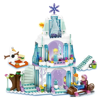 

Snow Queen Series The Elsa`s Magical Ice Castle Princess Lepining Friends Building Blocks Bricks Girl Toys