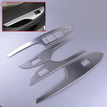 

DWCX 4Pcs Interior Door Armrest Window Button Lifter Trim Cover Silver Fit For Cadillac SRX 2010 2011 2012 2013 2014 2015 2016