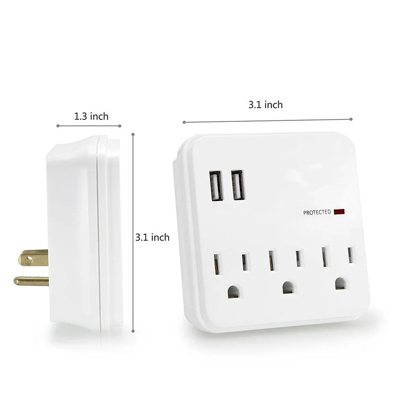 USB настенное зарядное устройство розетка 3AC США 2USB порты электрическая настенная