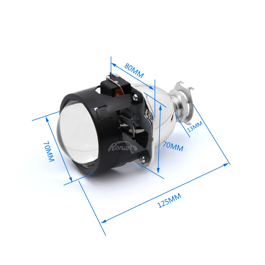 US $58.31 RONAN Square spiral dual COB angel eyes Bixenon Projector headlight Lens use bulb H1 with H4 H7 adapter car styling