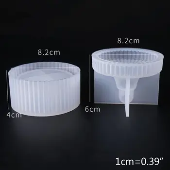 

Silicone Mold DIY Crystal Epoxy Molds Round Stripe Jewelry Storage Box Making L4ME