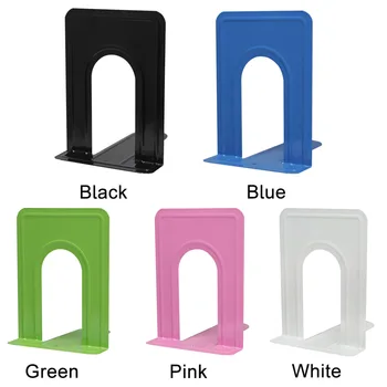 

1 Pair Anti-skid Bookends Simple Life Portable Metal Book Stand Shelf Holder Stationery Library School Office Book Holder