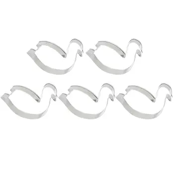 

5pcs Stainless Steel Cookie Cutter DIY Biscuit Mould Baking Supplies Swan Shape Design for Home