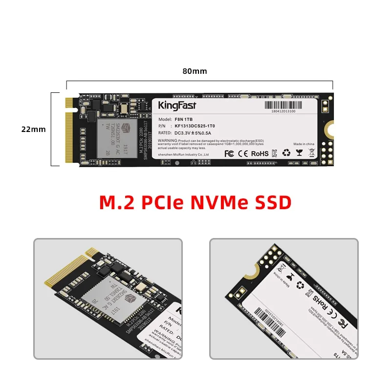KingFast – disque dur interne SSD M2 NVME PCIe, 128 go, 256 go, 512 go, 1 to,  M.2, disque dur interne pour ordinateur portable