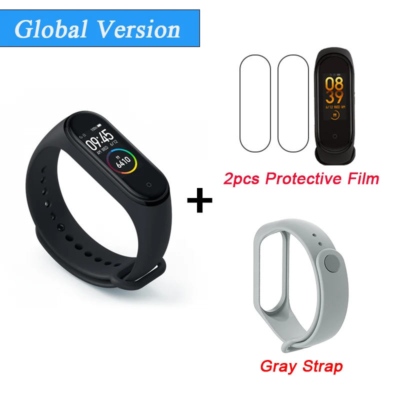 CE Add Film GrayStr Xiaomi mi Band 4 Smart mi band 4 сердечного ритма фитнес-трекер 135 мАч Bluetooth 5,0 50 м водонепроницаемый AI смарт-браслет - Цвет: CE Add Film GrayStr