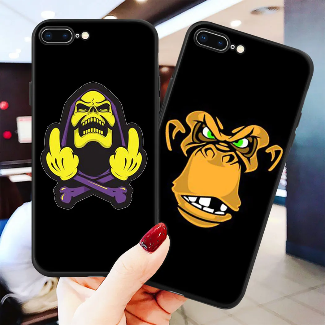 IYICAO Coolcat dog pig finger Soft Case for iphone 11 Pro Xr Xs Max 6 6s 7 8 Plus 5 5s Se TPU |