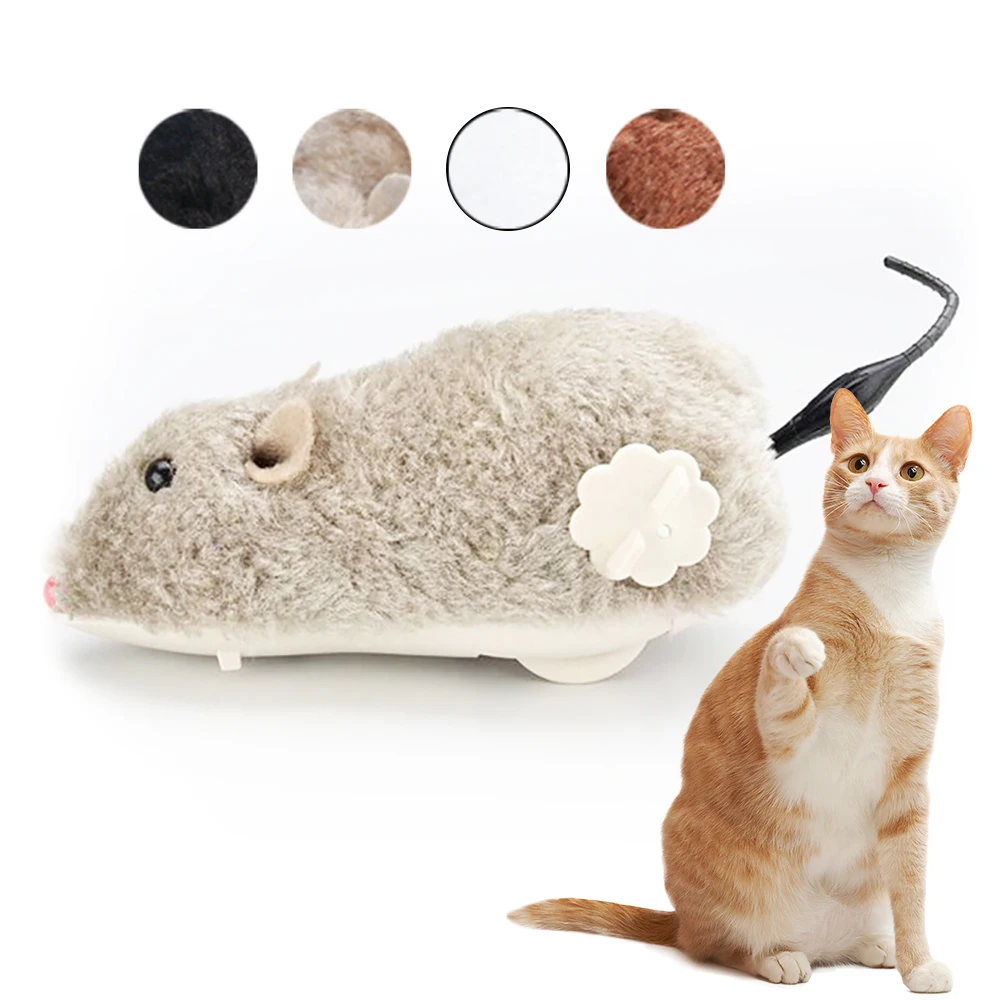 

Hot Creative Funny Clockwork Spring Power Plush Mouse Toy Cat Dog Playing Toy Mechanical Motion Rat Pet Accessories