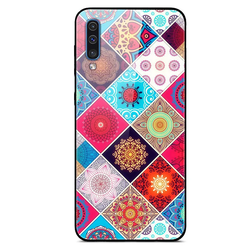 Стеклянный чехол для телефона samsung A50, Твердый чехол на заднюю панель для samsung Galaxy A50, чехол из закаленного стекла J7 a505 A30S A50S - Цвет: NEW 7