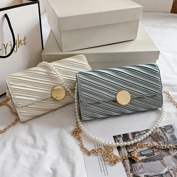

shoulder bags for women 2020 luxury cross body pearl chains fashion simple beach messenger baguette tote sling ladies small bag