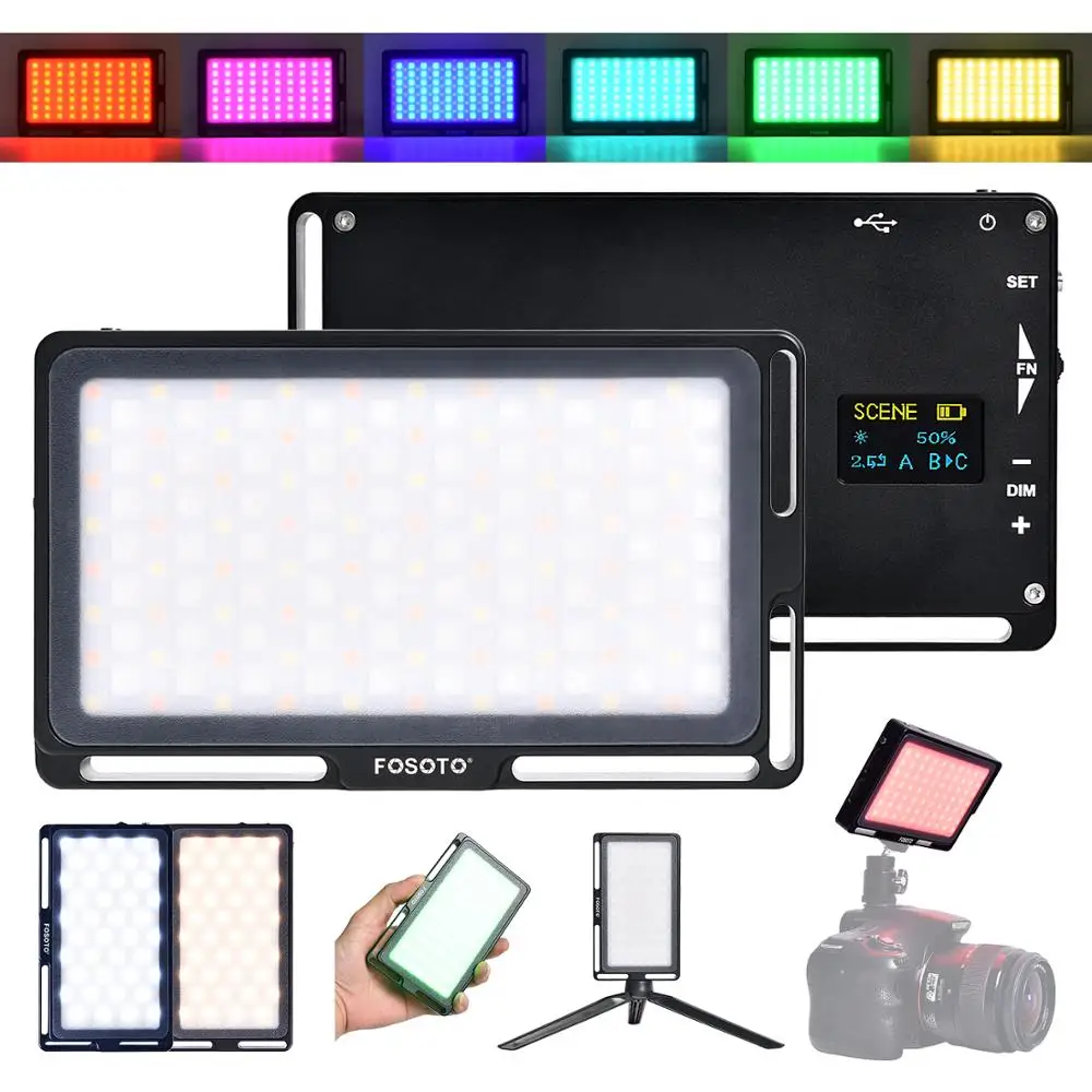 Iluminação de Estúdio de Cor Luz de Vídeo Luz de Preenchimento com Tela Fosoto Mini Fotografia Luz 2500k-8500k Pode Ser Escurecido Cheia Oled Rgb Led - Image 3