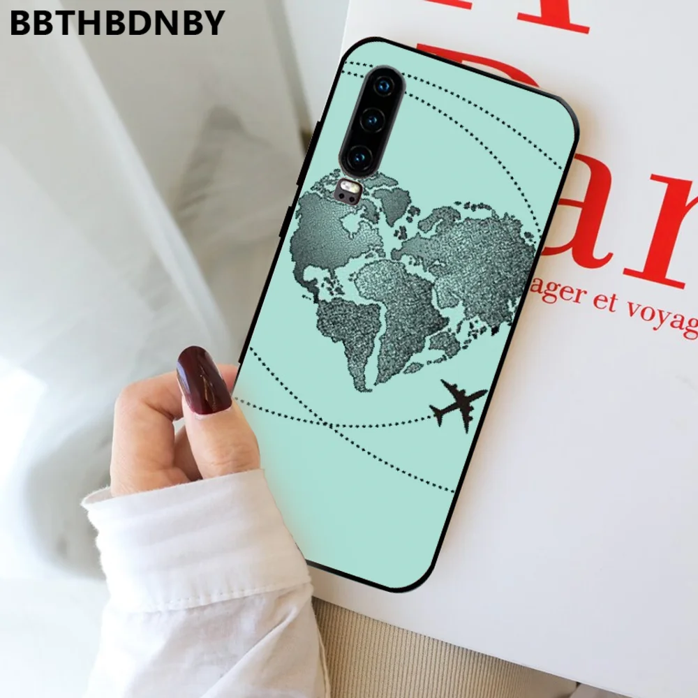 Дорожная карта Ailplane Road sign Cover черный чехол для телефона Huawei P9 P10 P20 P30 Pro Lite smart Mate 10 20