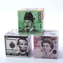 Смешные Развивающие игрушки для детей доллар фунт Корейская валюта деньги 3X3X3 волшебный куб украшение дома игрушка* 1 шт