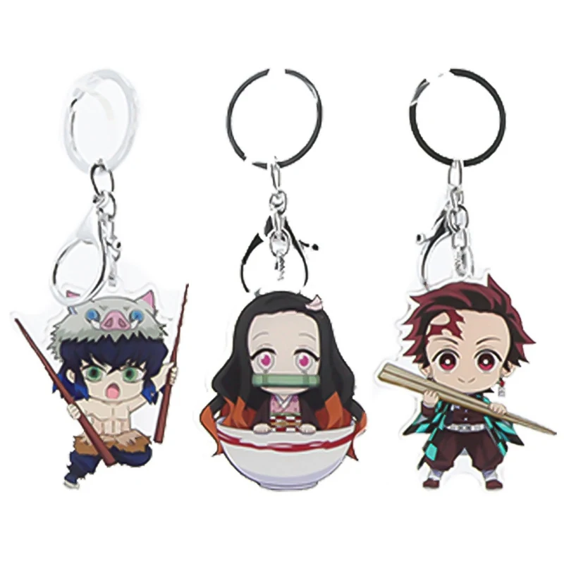 

Anime Periphery Devil's Blade Character Keychain Alloy Key Ring Anime Ghost Killing Blade Acrylic Double-side Pendent Keyring