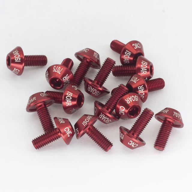 M5*10 Aluminum alloy mushroom head,bicycle water bottle rack screw mountain bike kettle rack screw Bottle cage color anode 3