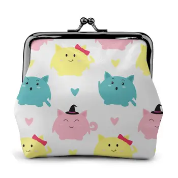 

OLN Coin Purse Women Lady Small Wallet Cute Kitten Hasp Purse Card Holder Purses