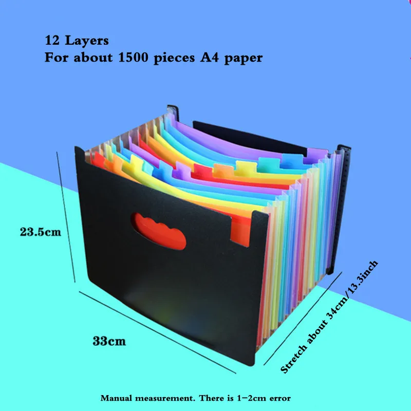 A4 Document Standing Accordions Pockets Expanding File Folder Waterproof Organizer Bag Business Office Stationery 24 48 Layers file folder,file bag,stationary organizer pouch
